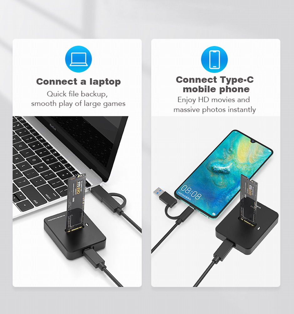 EU Product - Desktop-USB-Typ-C-M.2-SATA- Dockingstation, schw. thumbnail