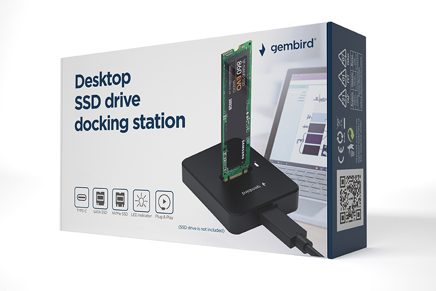 EU Product - Desktop-USB-Typ-C-M.2-SATA- Dockingstation, schw. thumbnail