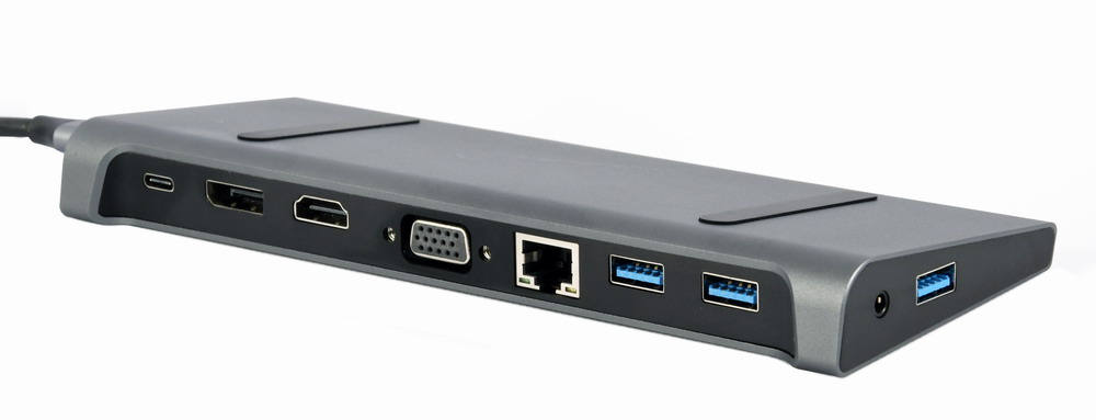 EU Product - USB Typ-C 9-in-1 Kombi Adapter HUB+HDMI+DP+LAN grau thumbnail