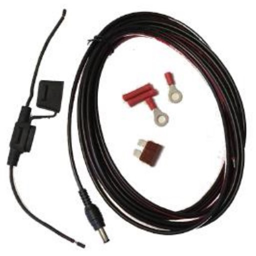 CABLE WITH FUSE HOLDER FOR VEHICLE DOCK. 5.5MM X 2.5MM PLUG (L10, ET8X) RESTRICTED ITEM CLASS 4, REQUIRED CORRESPONDING CERTIFICATION. thumbnail