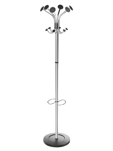 Alba Chromy Coat Stand 6 Pegs and 6 Mini Pegs Chrome/Black - PMCLAS thumbnail