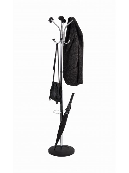 Alba Chromy Coat Stand 6 Pegs and 6 Mini Pegs Chrome/Black - PMCLAS thumbnail