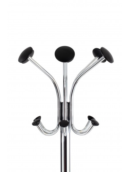 Alba Chromy Coat Stand 6 Pegs and 6 Mini Pegs Chrome/Black - PMCLAS thumbnail