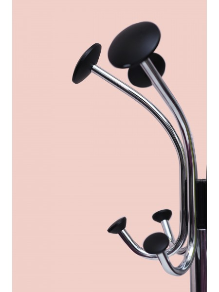 Alba Chromy Coat Stand 6 Pegs and 6 Mini Pegs Chrome/Black - PMCLAS thumbnail