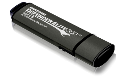 EU Product - - 64GB Kanguru Defender Elite300 (Encrypted USB 3.0  Flash Drive), FIPS 140-2 Level 2 mit aufgedruckter Seriennummer thumbnail