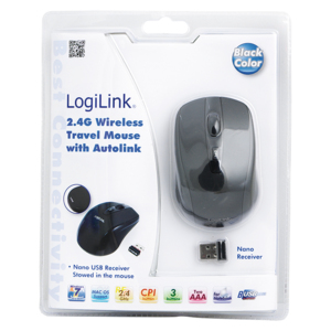 EU Product - Maus mini Funk 2.4 GHz 800dpi optisch scroll black thumbnail