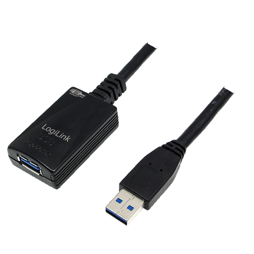 EU Product - USB Kabel A -> A St/Bu  5.00m Verl. schwarz thumbnail