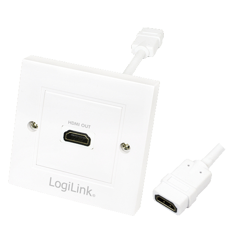EU Product - HDMI Adapter, wall socket, 1-port, white thumbnail