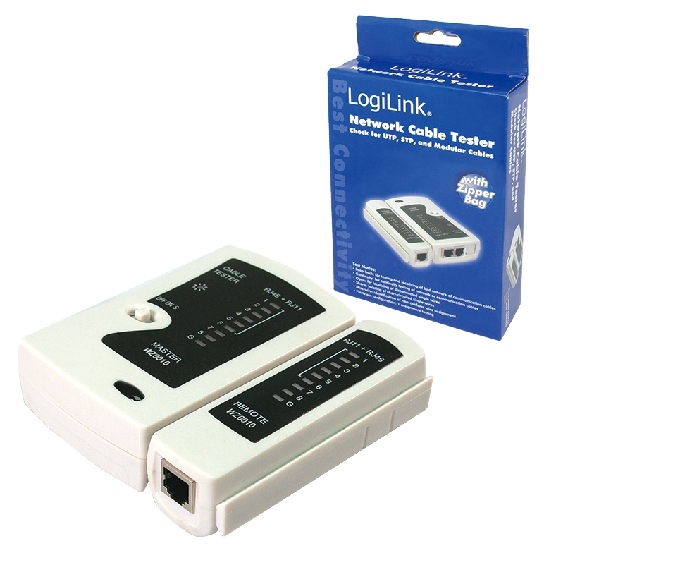 EU Product - Kabeltester Netzwerk RJ45/RJ12/RJ11 Stecker thumbnail
