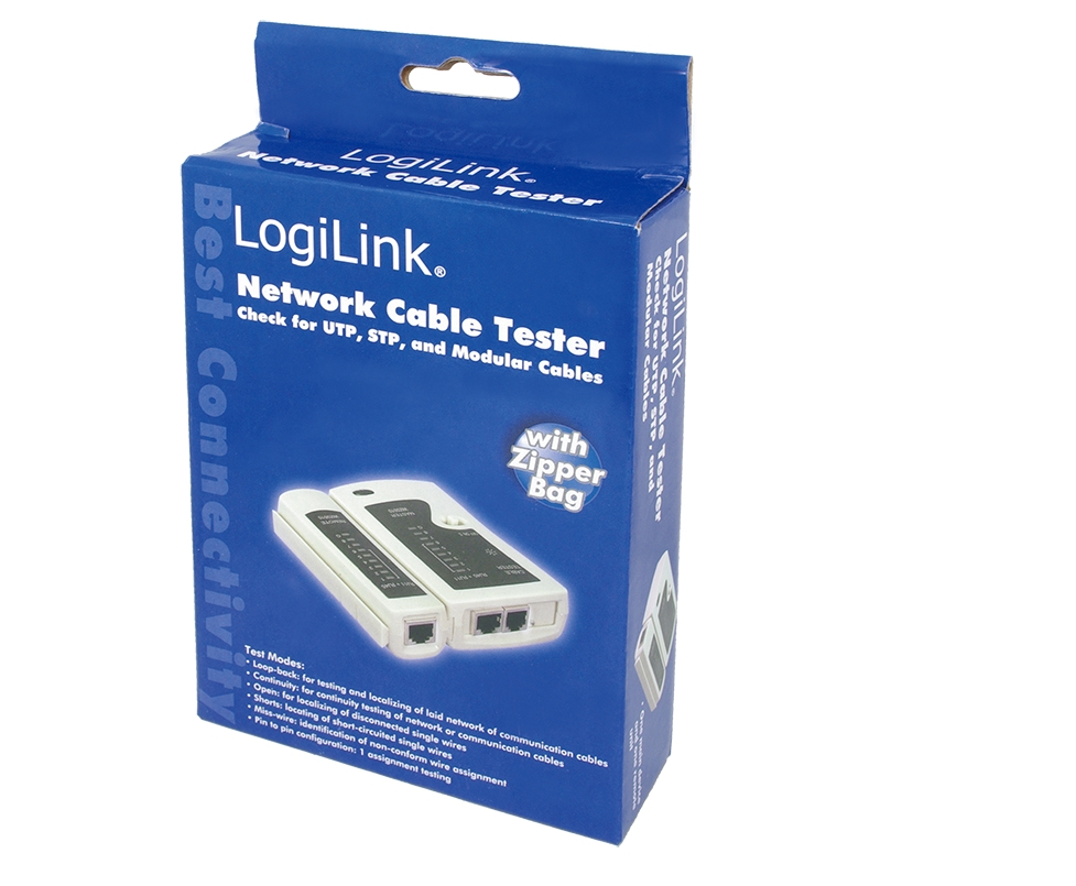EU Product - Kabeltester Netzwerk RJ45/RJ12/RJ11 Stecker thumbnail