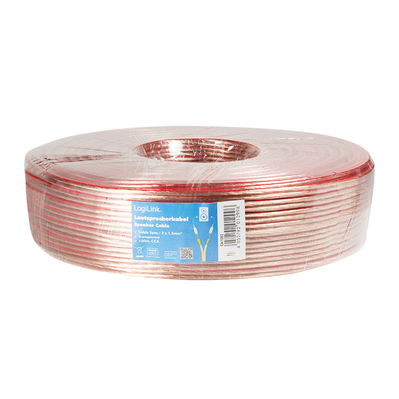 EU Product - Lautsprecherkabel, 2x1.50 mm2, 100 m transparent thumbnail