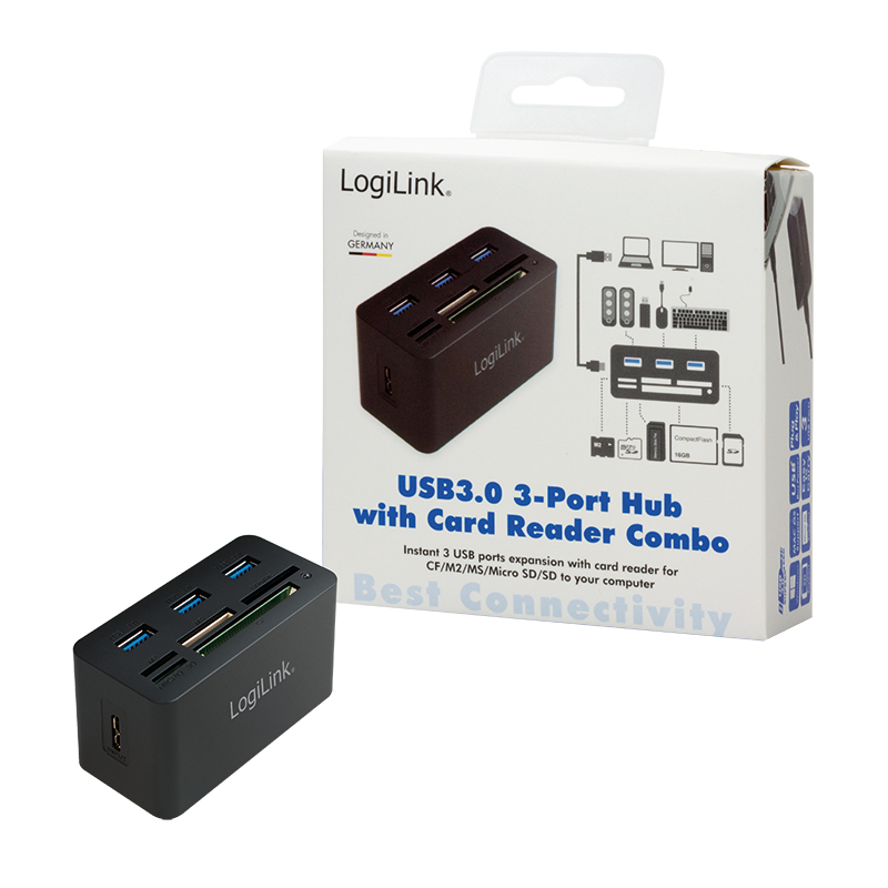 EU Product - Card Reader extern mit 3xUSB 3.0 HUB AiO Cardreader thumbnail