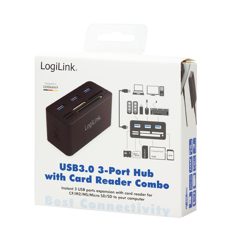 EU Product - Card Reader extern mit 3xUSB 3.0 HUB AiO Cardreader thumbnail