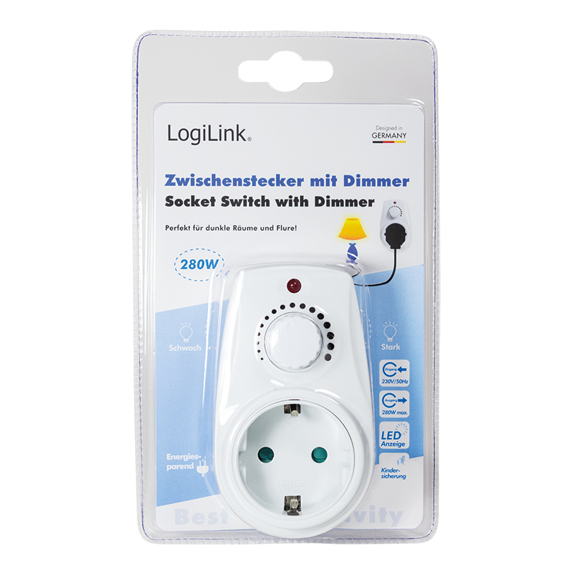 EU Product - Steckdosenadapter mit Dimmer wei� thumbnail