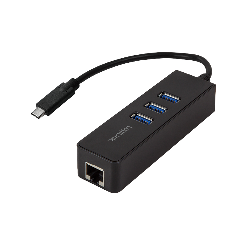 EU Product - Adapter USB 3.0 TypC zu1x RJ45u. 3x USB3.0 Typ A thumbnail