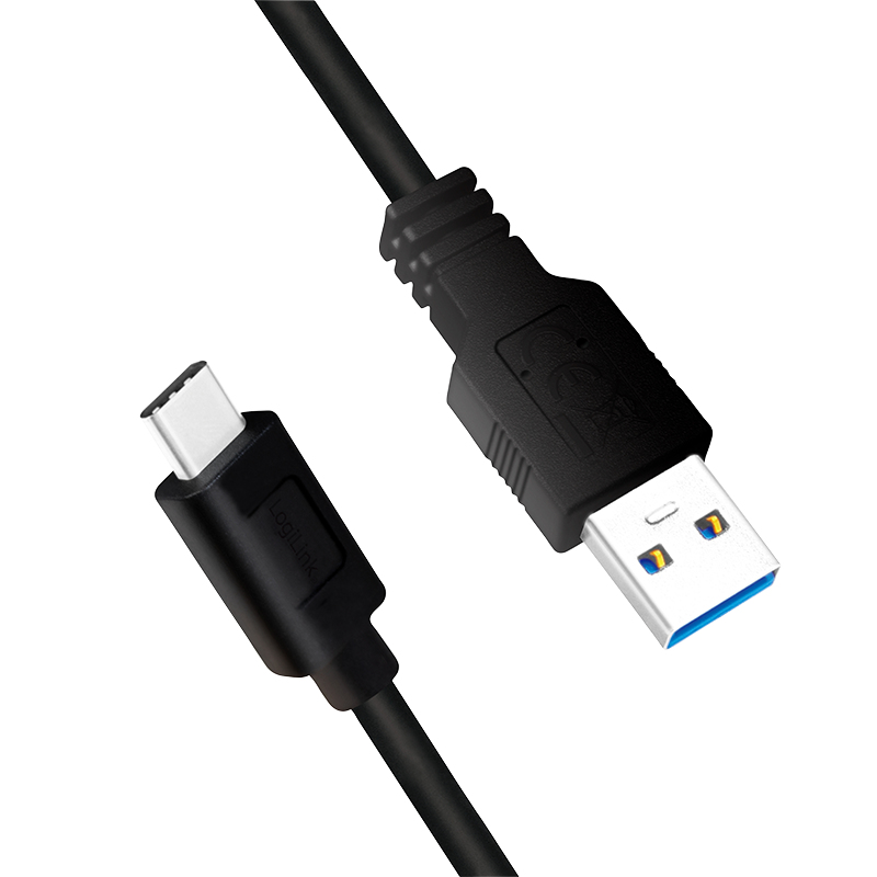 EU Product - USB-C Kabel 3.2 Gen1, C/M zu USB-A/M, schwarz 1 m thumbnail
