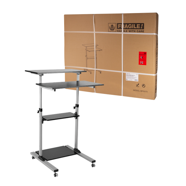 EU Product - BP0070 Compact and Rollable Standing Computer Workstation Silver/Black thumbnail
