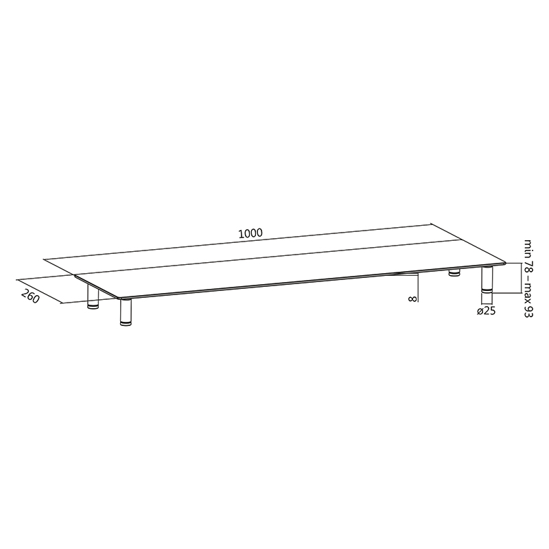 EU Product - Monitorerh�hung/-Tisch aus Glas, extra breit thumbnail