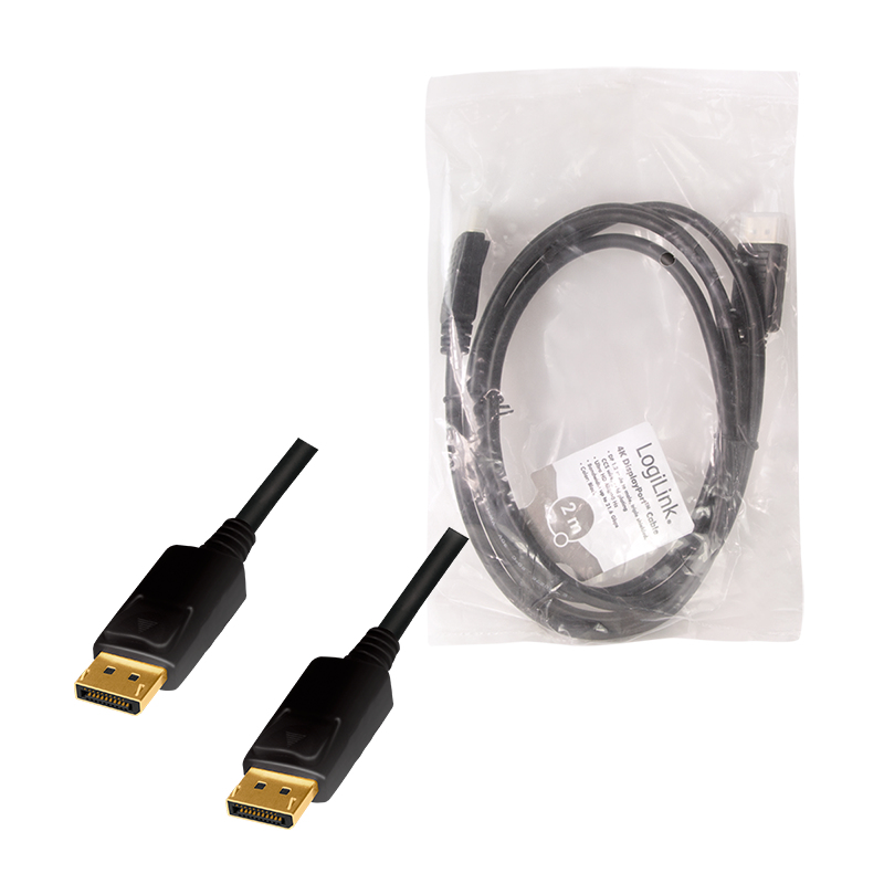 EU Product - DisplayPort 1.2 (ST-ST) 2m Anschlusskabel 4K 60Hz Schwarz thumbnail