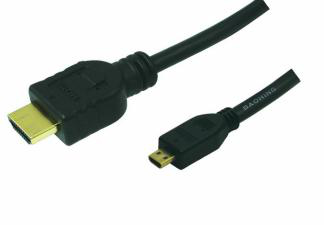 EU Product - HDMI-Kabel Ethernet A -> micro D St/St  1.00m bk thumbnail