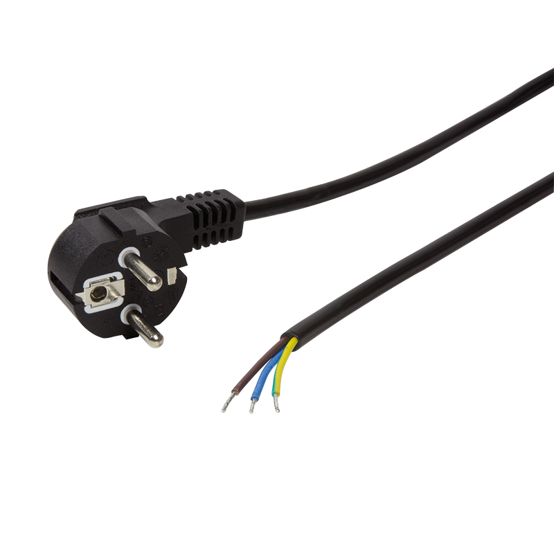 EU Product - Netzkabel CEE7/7 Stecker90� Kabelende 1,5m schwarz thumbnail