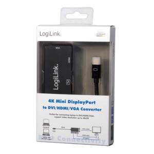 EU Product - 4K Mini DisplayPort 1.2 zu DVI/HDMI/VGA Adapter thumbnail