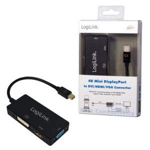 EU Product - 4K Mini DisplayPort 1.2 zu DVI/HDMI/VGA Adapter thumbnail