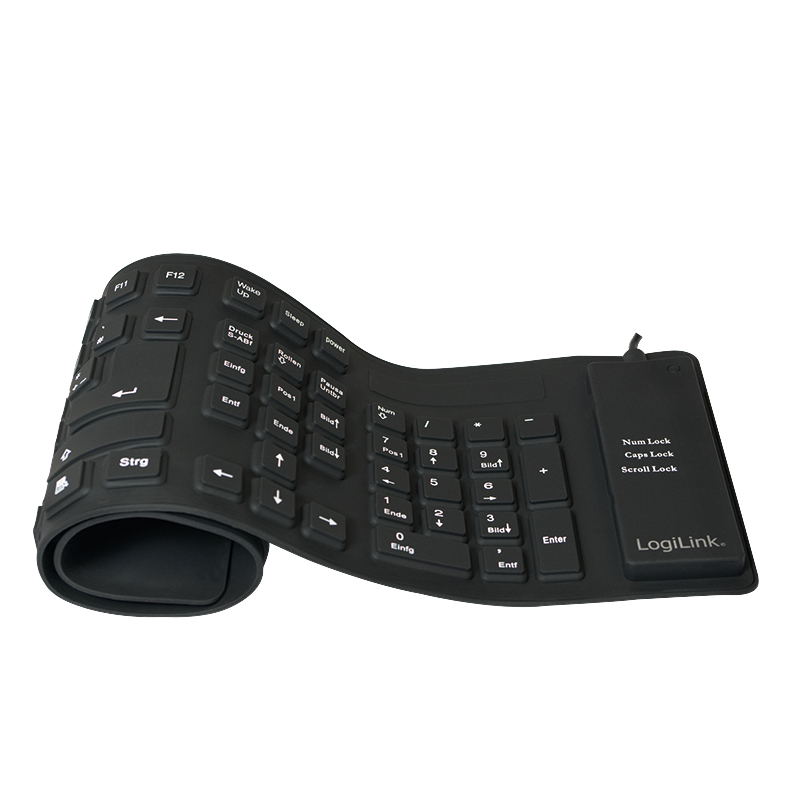 EU Product - Tastatur USB / PS/2 Flexibel Wasserfest schwarz thumbnail