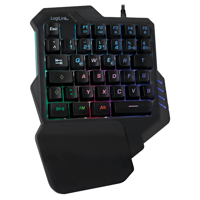 EU Product - Einhand-Gaming Tastatur, beleuchtet, schwarz thumbnail