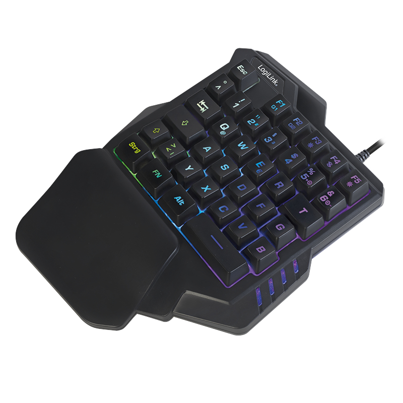 EU Product - Einhand-Gaming Tastatur, beleuchtet, schwarz thumbnail