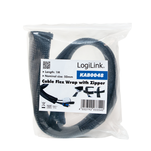 EU Product - Kabelschlauch m.Rei�verschluss Polyester Dm50 grau thumbnail
