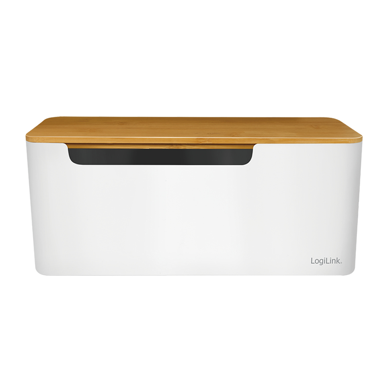 EU Product - Kabelbox wei� mit Bambus-Deckel 320x140x130mm thumbnail