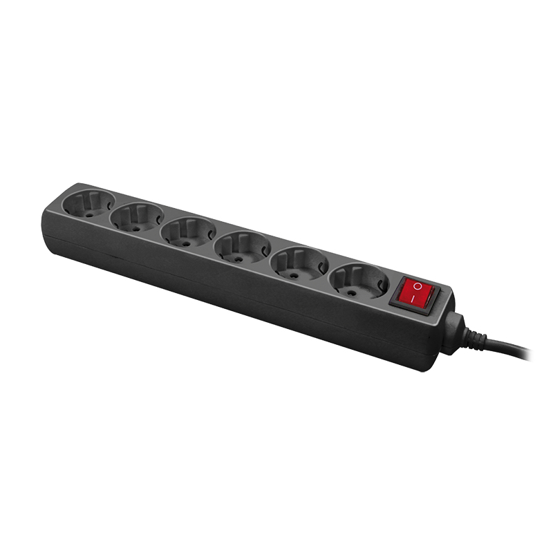 EU Product - Steckdosenleiste 6-fach, 1,4m, m. Schalter  schwarz thumbnail