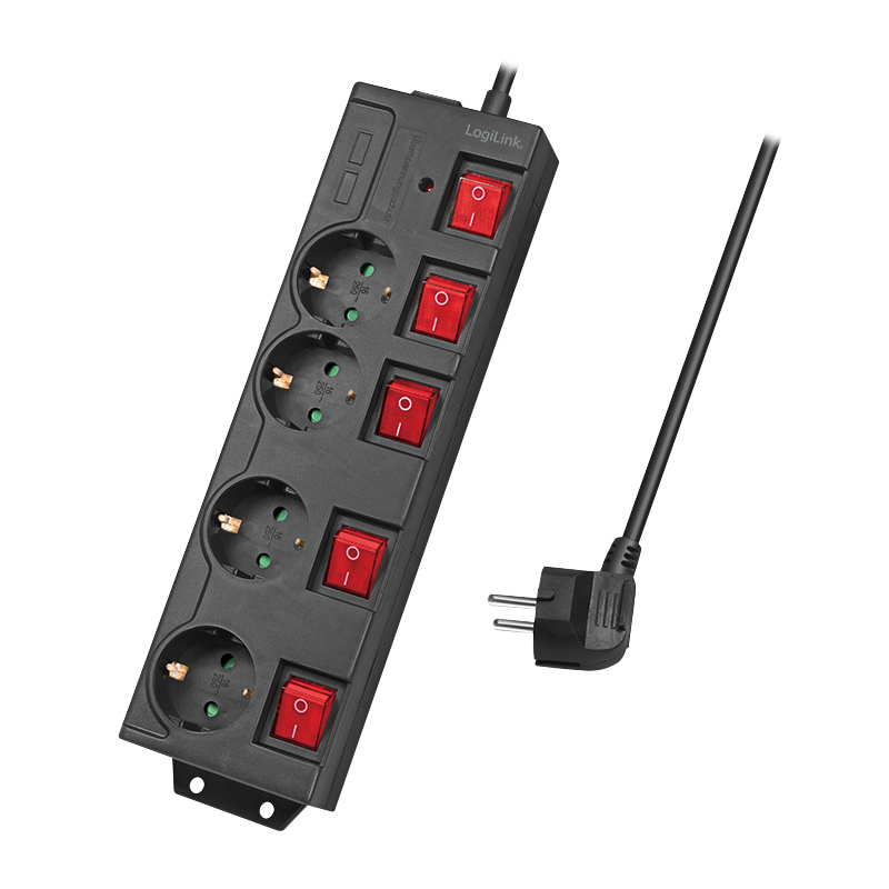 EU Product - Steckdosenleiste 4-fach,4xCEE 7/3,m. 5Schalter,schw thumbnail