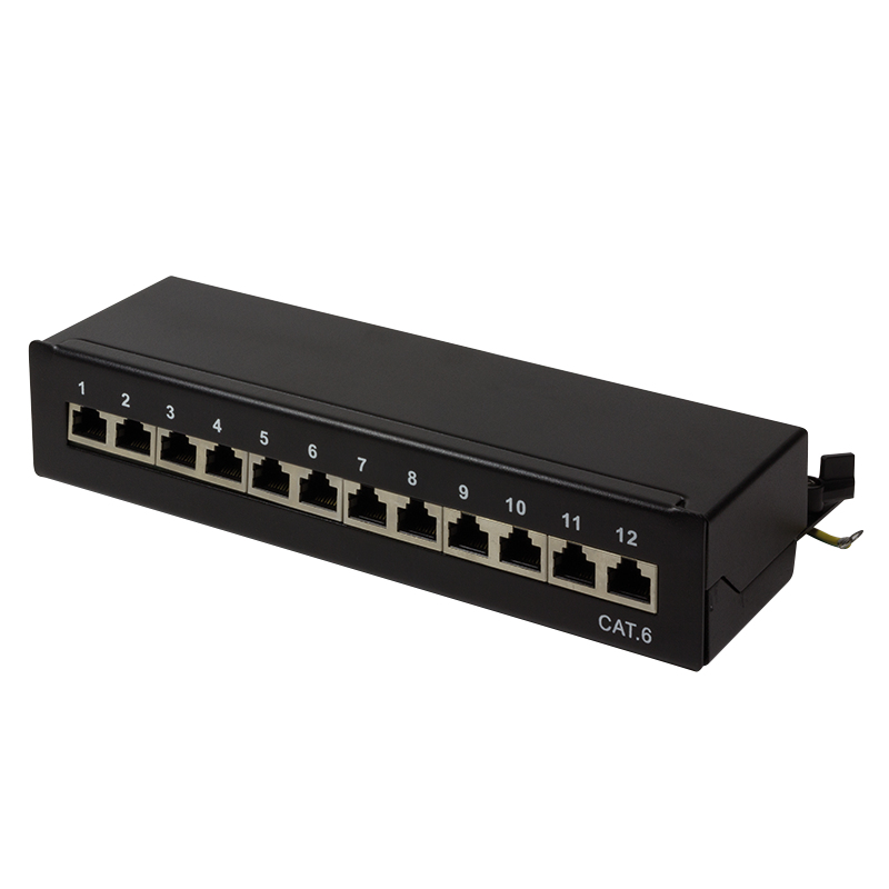 EU Product - Patchpanel Tisch/Wand Cat.6 STP 12 Ports, schwarz thumbnail