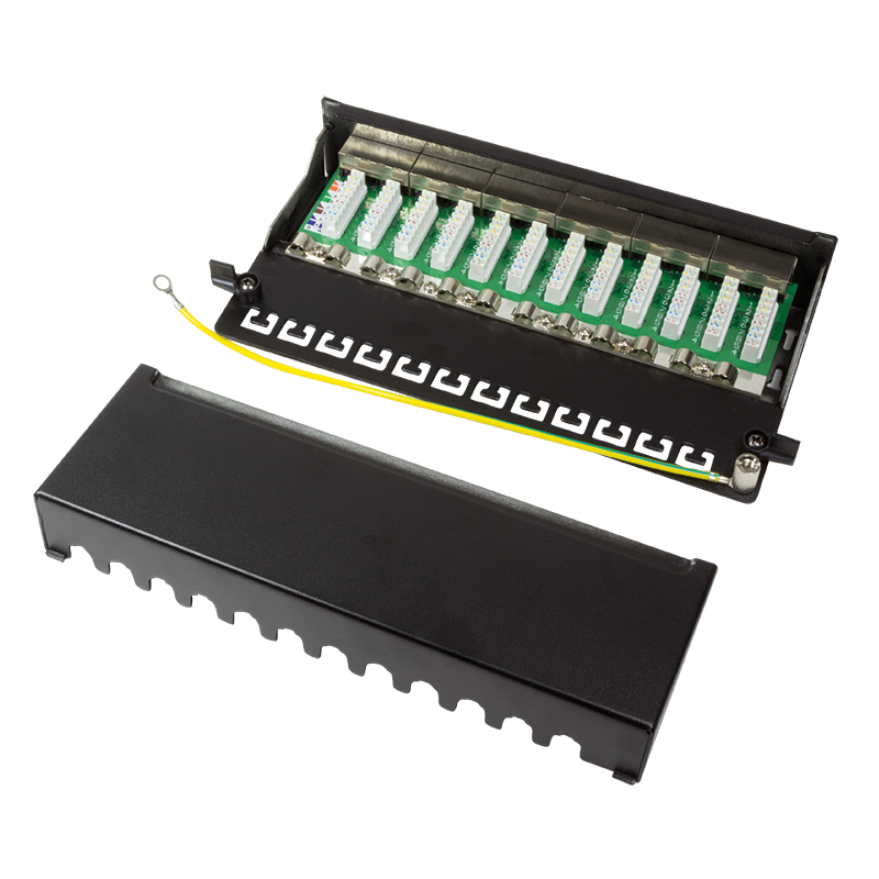EU Product - Patchpanel Tisch/Wand Cat.6 STP 12 Ports, schwarz thumbnail