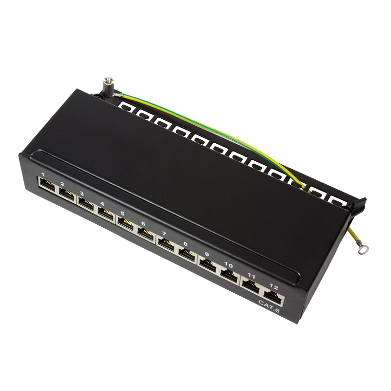 EU Product - Patchpanel Tisch/Wand Cat.6 STP 12 Ports, schwarz thumbnail