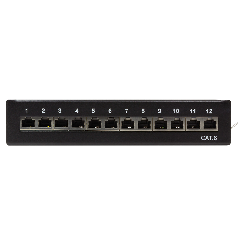 EU Product - Patchpanel Tisch/Wand Cat.6 STP 12 Ports, schwarz thumbnail