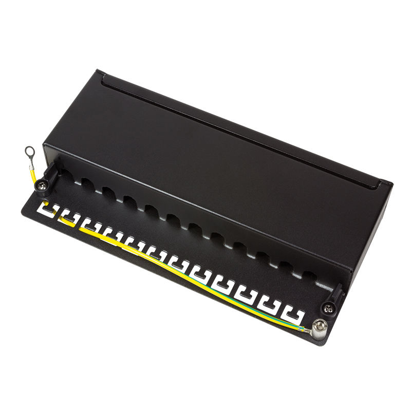 EU Product - Patchpanel Tisch/Wand Cat.6 STP 12 Ports, schwarz thumbnail