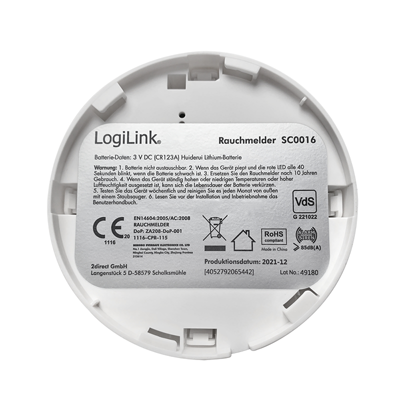 EU Product - Rauchmelder mit VdS-Zulassung, 10 Jahre Batterie thumbnail