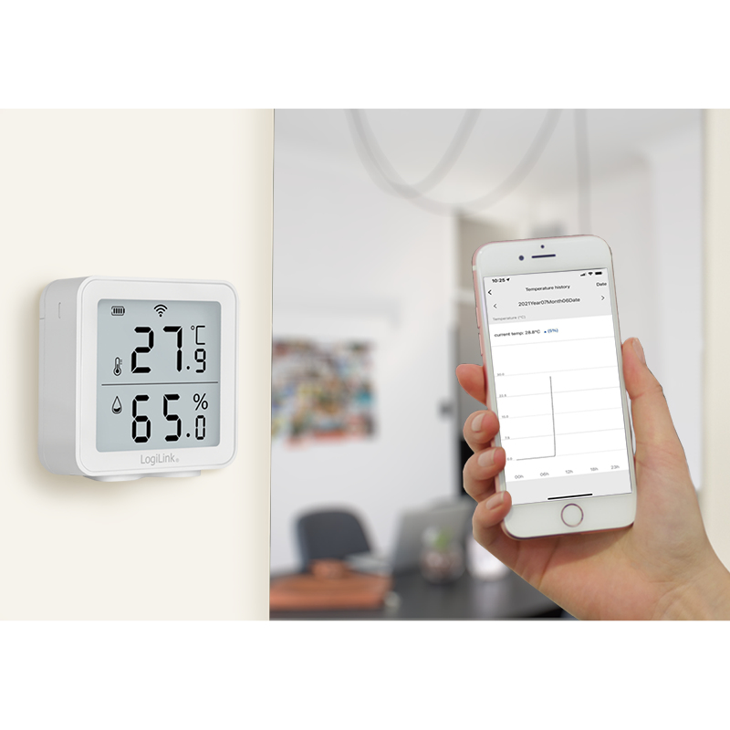 EU Product - Wi-Fi Smart Thermo-Hygrometer, Tuya kompatibel thumbnail