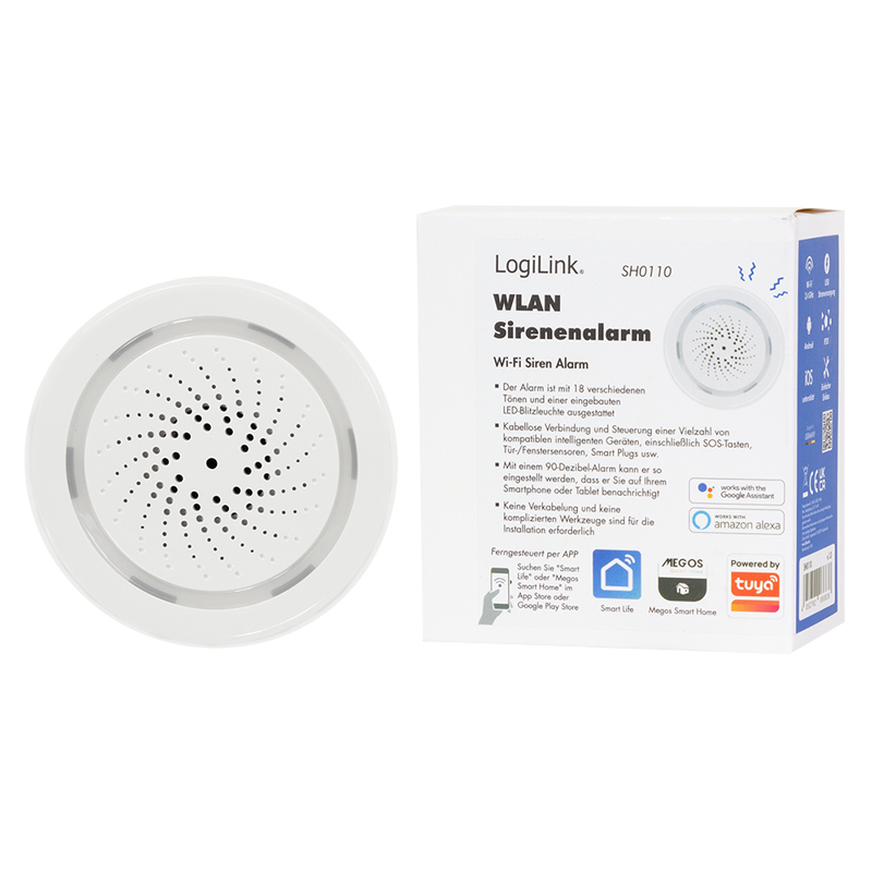 LogiLink Smart Home Wi-Fi security alarm system White thumbnail