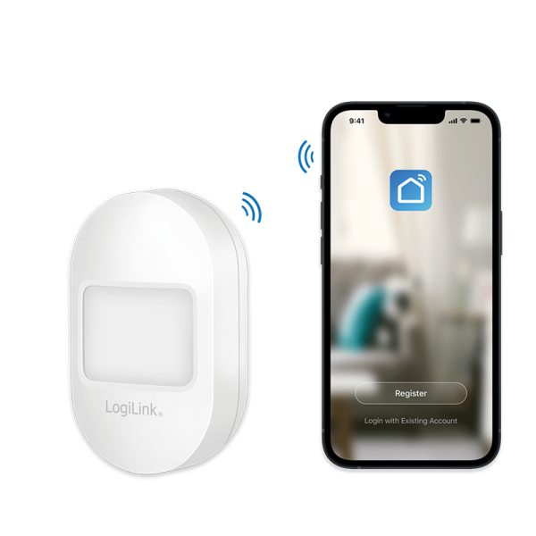 LogiLink SH0113 motion detector Passive infrared (PIR) sensor Wireless Wall White thumbnail