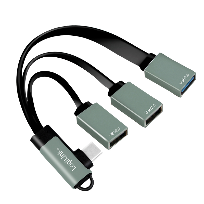 EU Product - USB-HUB 3-Port,2xUSB2.0AF + 1xUSB3.0AF,gewink.Steck thumbnail