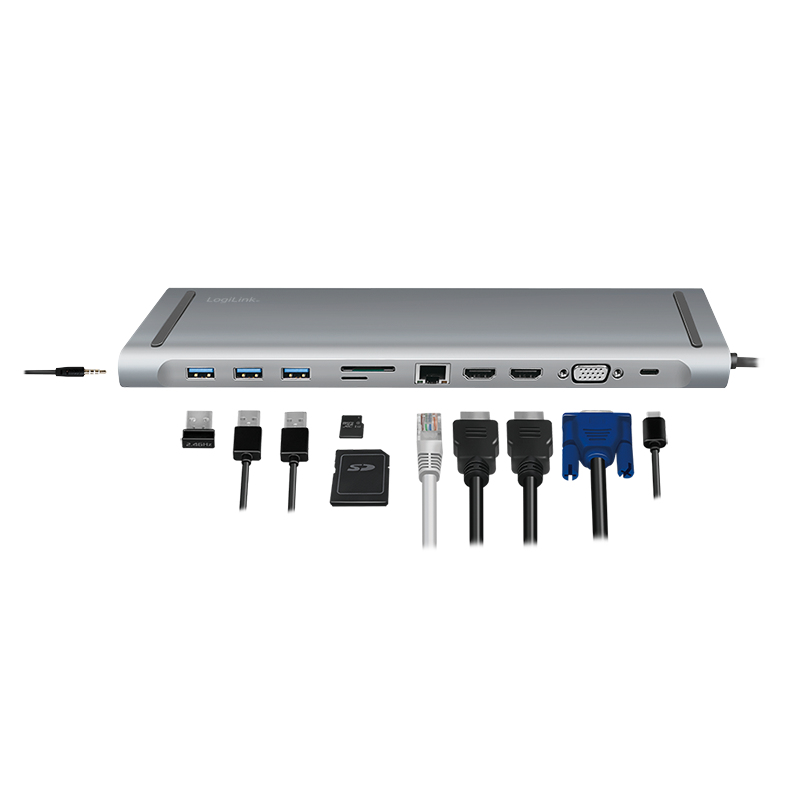 EU Product - Dockingstation USB 3.2, 2x HDMI 11-Port, PD5, schw. thumbnail