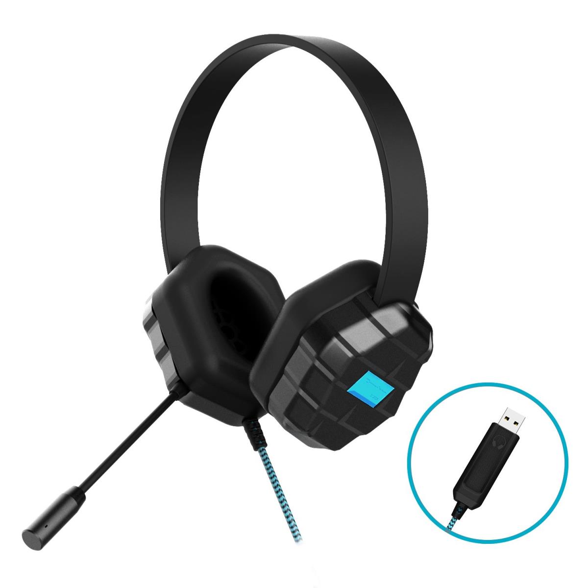 Gumdrop Cases DropTech B2 Headset Wired Head-band Calls/Music USB Type-A Black, Blue thumbnail