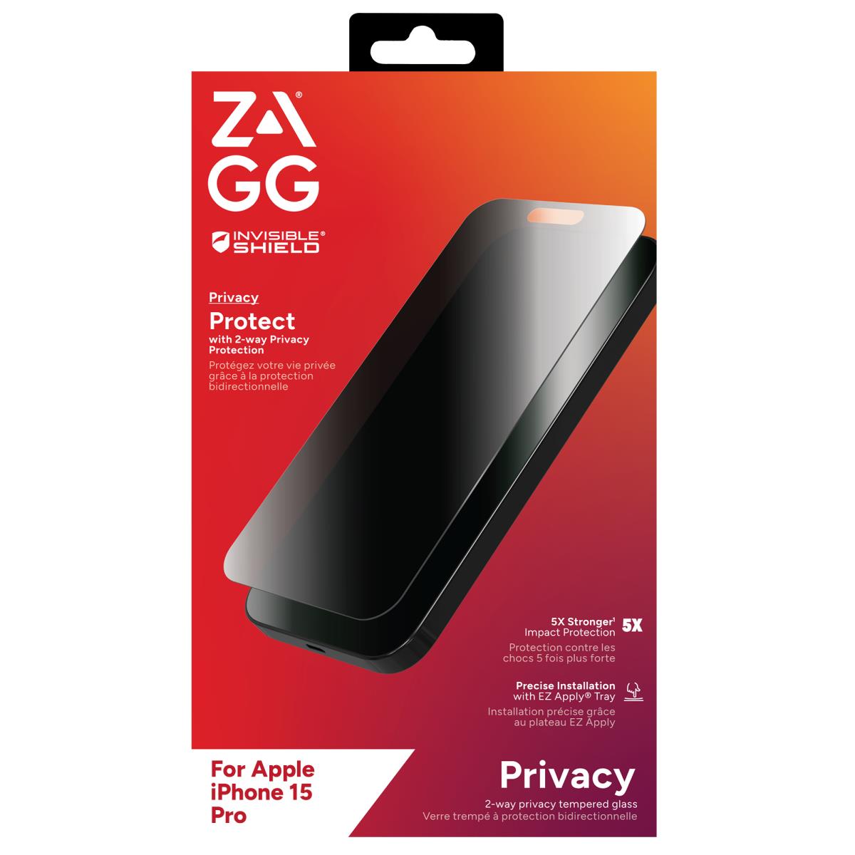 EU Product - InvisibleShield Glass Elite iPhone 15 Pro Privacy Screen Protector thumbnail
