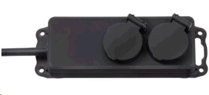 EU Product - Steckdosenleiste mit Deckeln  IP44 2x 2m  sw thumbnail
