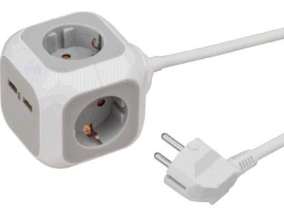 EU Product - Steckdosenw�rfel  4x + 2x USB 1.4m Kabel thumbnail