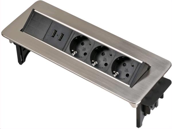 EU Product - Tischsteckdosenleiste  Indesk Power 3x 2xUSB thumbnail